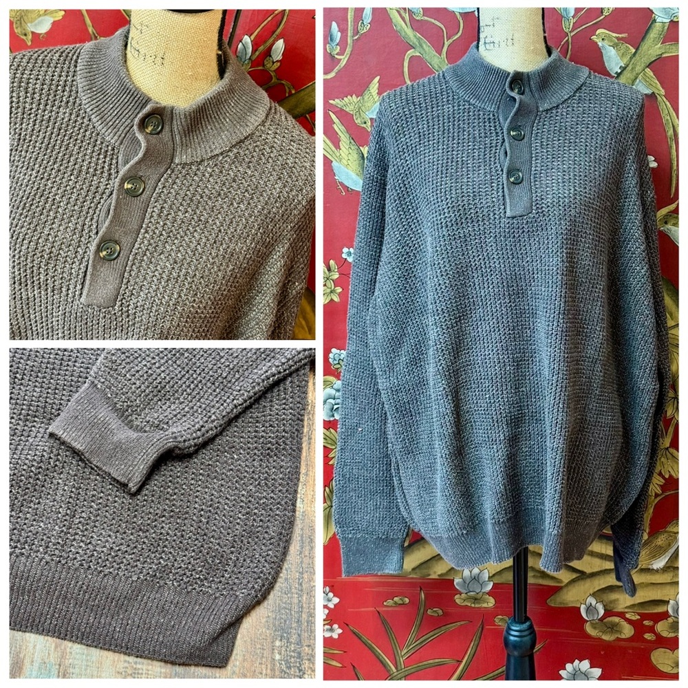 Men’s “Croft & Barrow” Button Neck Sweater | #X19